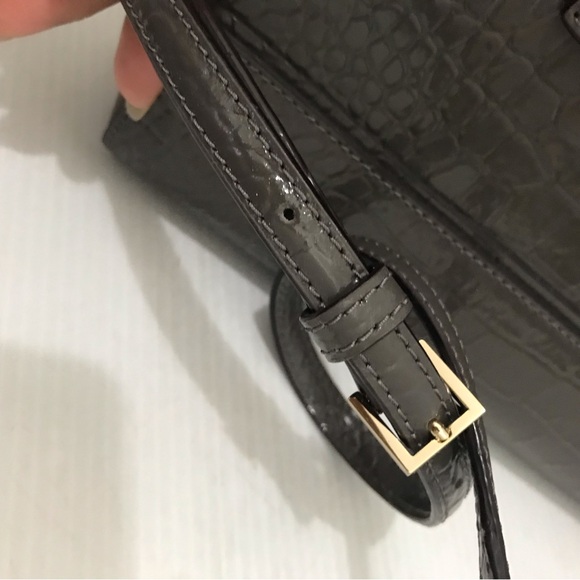 Kate Spade Riverside Street Exotic Satchel Gray Croc-Embossed Women's Bag - Picture 9 of 9